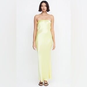 Bec & Bridge Moon Dance Strapless Dress - Citron; Size US 4